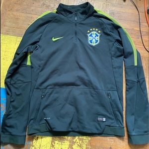 Men’s (L) Nike Brazil Soccer Club 1/4 Zip Pullover